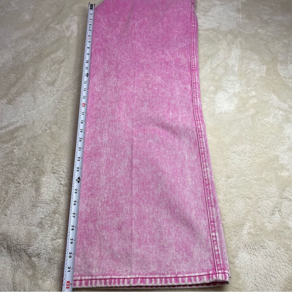 Avec Les Filles High Rise Pleated Trouser Wide Leg 90s Pink NWT Sz 29 Barbiecore - Picture 6 of 13